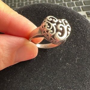Silver 925 heart Swirl Ring 6.5 Valentine’s Day gift